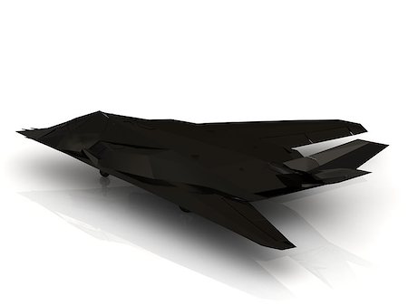 simsearch:400-06631018,k - Military black airplane on white background Stockbilder - Microstock & Abonnement, Bildnummer: 400-08409622