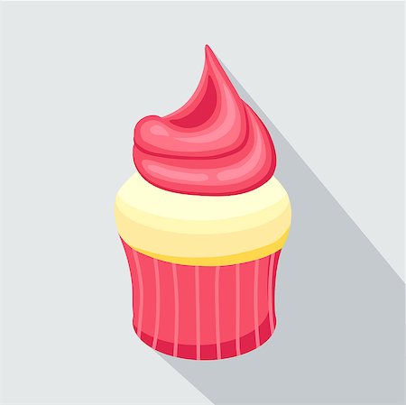 eating cartoon muffins - Cupcake vector illustration eps 10. Strawberry Muffin Foto de stock - Super Valor sin royalties y Suscripción, Código: 400-08409739