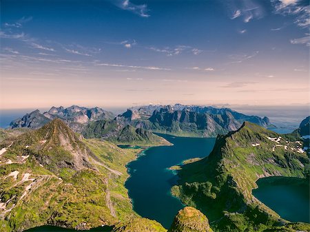 Breathtaking view from air on Lofoten islands in Norway Fotografie stock - Microstock e Abbonamento, Codice: 400-08400039