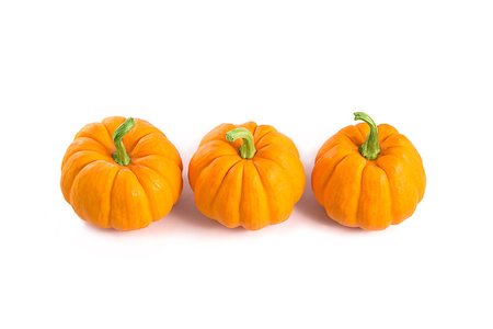 simsearch:400-05709481,k - Small orange pumpkins, top view, isolated on white background Stock Photo - Budget Royalty-Free & Subscription, Code: 400-08400065