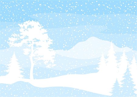 simsearch:400-04926123,k - Christmas background, winter landscape with trees blue and white silhouettes and snow. Stock Photo - Budget Royalty-Free & Subscription, Code: 400-08400163