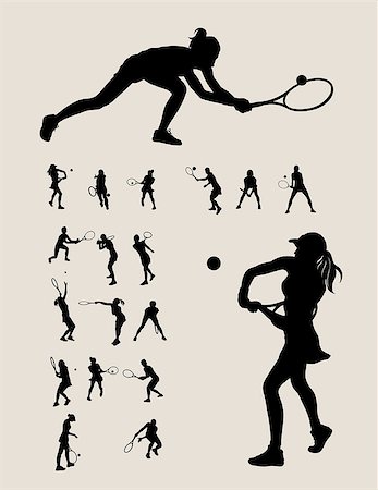 Tennis Silhouettes, art vector design Stock Photo - Budget Royalty-Free & Subscription, Code: 400-08400624