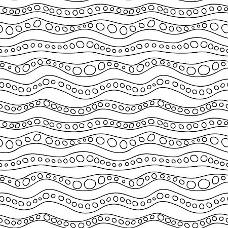 simsearch:400-08403491,k - Abstract seamless pattern with wave lines. Hand drawn graphic. Simple stylized texture of covering. Vector illustration. Foto de stock - Super Valor sin royalties y Suscripción, Código: 400-08401016