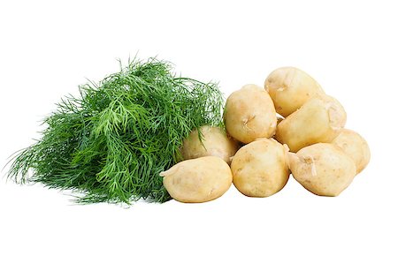 simsearch:400-04886822,k - Potatoes dill isolated on white Photographie de stock - Aubaine LD & Abonnement, Code: 400-08401037