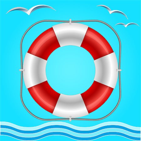 simsearch:400-06527467,k - Rescue circle for help in water. Vector illustration Stock Photo - Budget Royalty-Free & Subscription, Code: 400-08401085