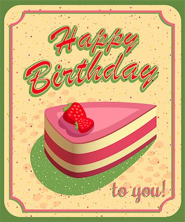 egor_zaharov (artist) - Vector happy birthday card. Birthday cake. Vector Illustration Fotografie stock - Microstock e Abbonamento, Codice: 400-08401080
