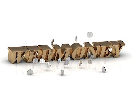 simsearch:400-07300552,k - WEBMONEY - inscription of gold letters on white background Foto de stock - Royalty-Free Super Valor e Assinatura, Número: 400-08401382