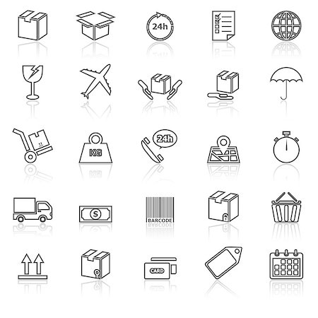 simsearch:400-07666842,k - Shipping line icons with reflect on white, stock vector Foto de stock - Super Valor sin royalties y Suscripción, Código: 400-08401567