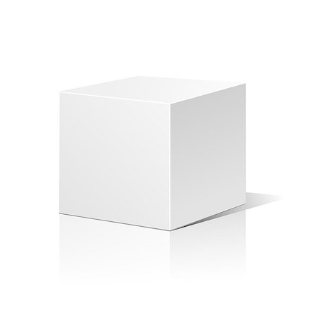 White 3D box isolated on a white background. Vector illustration for your design. Foto de stock - Royalty-Free Super Valor e Assinatura, Número: 400-08401623