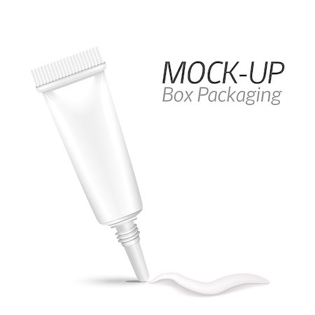 simsearch:400-08290789,k - Make up. Tube of cream or gel white plastic product.  Container, product and packaging. White background. Foto de stock - Super Valor sin royalties y Suscripción, Código: 400-08401639