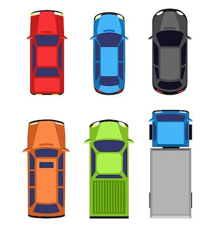 Multicolored car collection isolated on white background Fotografie stock - Microstock e Abbonamento, Codice: 400-08401851