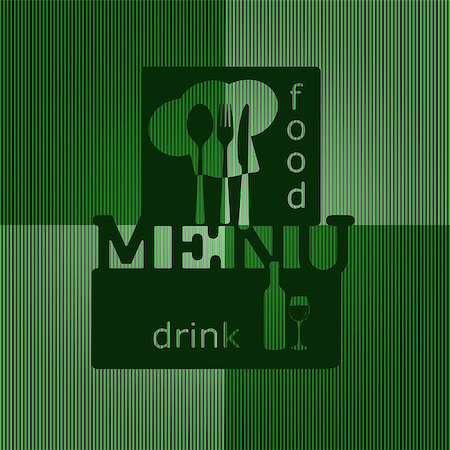 fork and spoon frame - Vector illustration of a restaurant menu template green. Photographie de stock - Aubaine LD & Abonnement, Code: 400-08402238