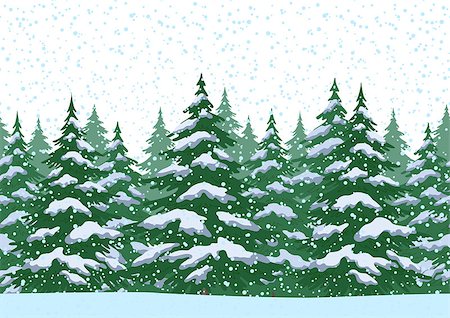 simsearch:400-04926123,k - Seamless Horizontal Christmas Winter Forest Landscape with Fir Trees and Snow. Stock Photo - Budget Royalty-Free & Subscription, Code: 400-08402256