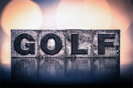 The word "GOLF" written in vintage ink stained letterpress type. Stock Photo - Budget Royalty-Free & Subscription, Code: 400-08402754