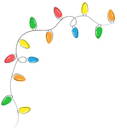 simsearch:400-09095404,k - Multicolored flat led Christmas lights garland isolated on white background Fotografie stock - Microstock e Abbonamento, Codice: 400-08402777