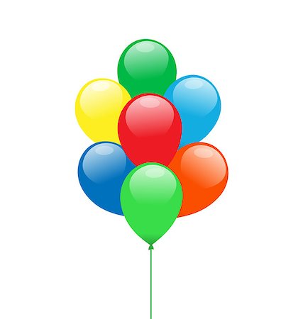 Multicolor balloons isolated on white background Fotografie stock - Microstock e Abbonamento, Codice: 400-08402779