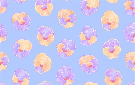 dmitroscope (artist) - Seamless floral pattern. Glamour flowers on blue background. Vector illustration Foto de stock - Super Valor sin royalties y Suscripción, Código: 400-08402804