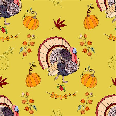 Seamless pattern for Thanksgiving day and  greeting decoration Stock Photo - Budget Royalty-Free & Subscription, Code: 400-08402818