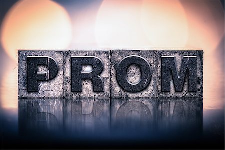 The word "PROM" written in vintage ink stained letterpress type. Stock Photo - Budget Royalty-Free & Subscription, Code: 400-08402852