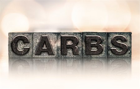 simsearch:400-08406088,k - The word "CARBS" written in vintage ink stained letterpress type. Stock Photo - Budget Royalty-Free & Subscription, Code: 400-08402946