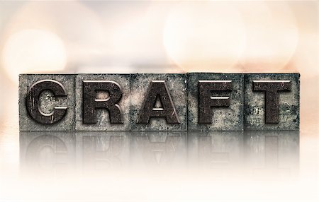 The word "CRAFT" written in vintage ink stained letterpress type. Stock Photo - Budget Royalty-Free & Subscription, Code: 400-08402962