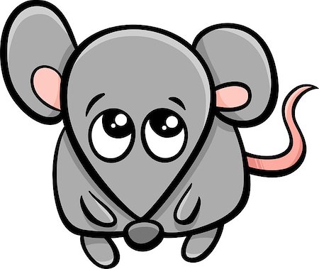 simsearch:400-08531661,k - Cartoon Illustration of Cute Little Mouse Animal Character Fotografie stock - Microstock e Abbonamento, Codice: 400-08402982