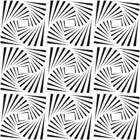 elements of design shape illusions - Black and white optical illusion. Op art vector background with frame. Abstract lines distortion effect Stock Photo - Budget Royalty-Free & Subscription, Code: 400-08403041