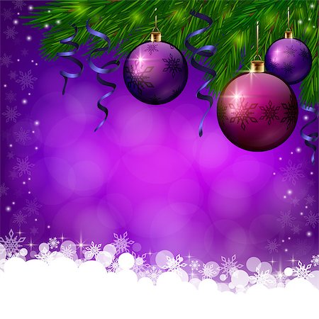 simsearch:400-06554049,k - An editable vector illustration of Christmas violete background with violete baubles Foto de stock - Royalty-Free Super Valor e Assinatura, Número: 400-08403387