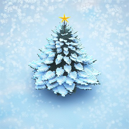 aerial view snow christmas tree pine isolated. Stock Photo - Budget Royalty-Free & Subscription, Code: 400-08403441