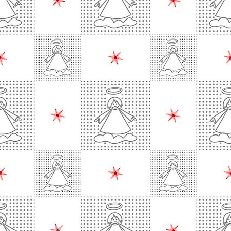 simsearch:400-08712804,k - Angels. Seamless christmas patterns. Hand drown winter vector background. Stock Photo - Budget Royalty-Free & Subscription, Code: 400-08403496