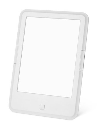 simsearch:400-08501429,k - Portable e-book reader isolated on white background with two clipping path for book and screen Photographie de stock - Aubaine LD & Abonnement, Code: 400-08403545