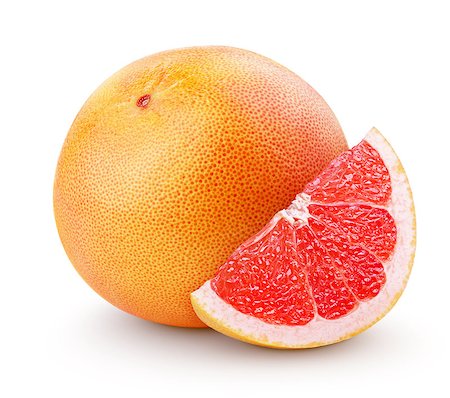 simsearch:400-08900179,k - Grapefruit citrus fruit with slice isolated on white with clipping path Photographie de stock - Aubaine LD & Abonnement, Code: 400-08403548