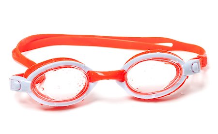 simsearch:400-04866155,k - Wet goggles for swimming. Isolated on white background. Photographie de stock - Aubaine LD & Abonnement, Code: 400-08403556