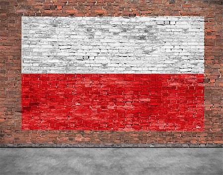 simsearch:400-08403526,k - Flag of Poland painted on aged brick wall Fotografie stock - Microstock e Abbonamento, Codice: 400-08403699