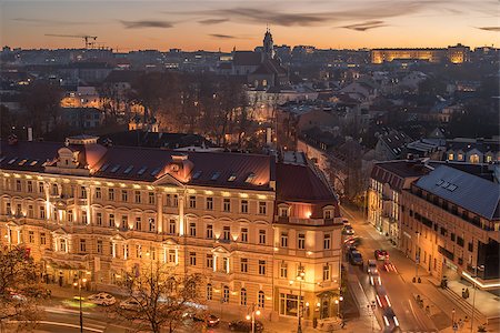 simsearch:862-03367195,k - Aerial view of Old Town of Vilnius, Lithuania in the sunset Stock Photo - Budget Royalty-Free & Subscription, Code: 400-08403711