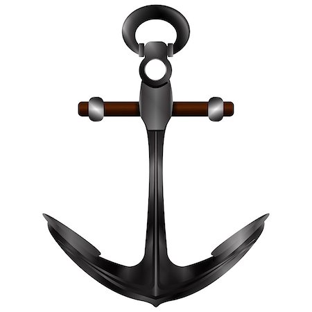 drstokvektor (artist) - Vector iron anchor the ship with a wooden pole, a realistic image. Isolated object on a white background, can be used with any image. Stockbilder - Microstock & Abonnement, Bildnummer: 400-08403774