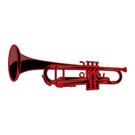 drstokvektor (artist) - Vector trumpet, the pattern is made of three layers of an avant-garde style. Isolated object on a white background, can be used with any image. Stockbilder - Microstock & Abonnement, Bildnummer: 400-08403775