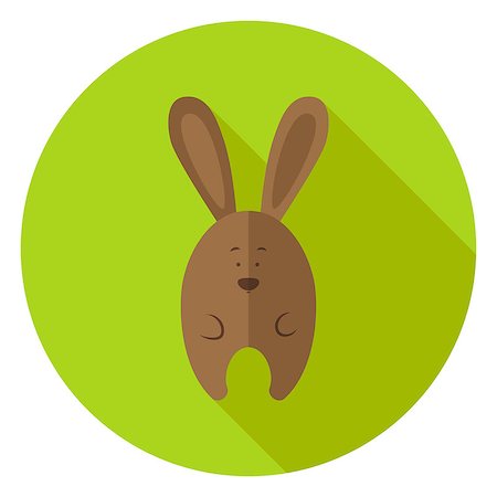 simsearch:400-08414575,k - Easter Bunny Circle Icon. Flat Design Vector Illustration with Long Shadow. Animal Rabbit Symbol. Stock Photo - Budget Royalty-Free & Subscription, Code: 400-08414568