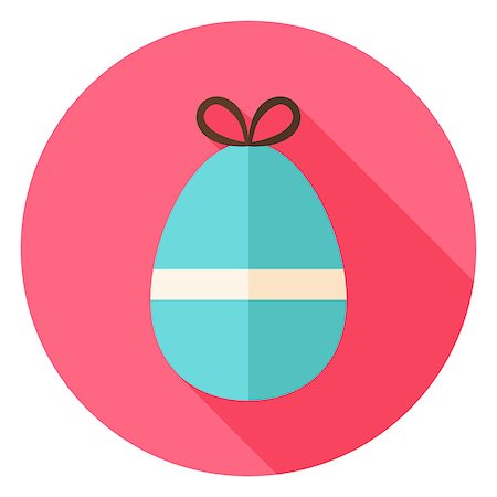 simsearch:400-08414575,k - Easter Egg with small Bow Knot Circle Icon. Flat Design Vector Illustration with Long Shadow. Spring Christian Holiday Symbol. Stock Photo - Budget Royalty-Free & Subscription, Code: 400-08414575