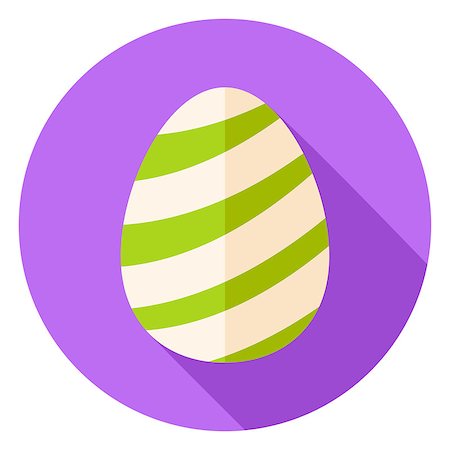 simsearch:400-08415392,k - Easter Egg with Striped Decor Circle Icon. Flat Design Vector Illustration with Long Shadow. Spring Christian Holiday Symbol. Photographie de stock - Aubaine LD & Abonnement, Code: 400-08414577