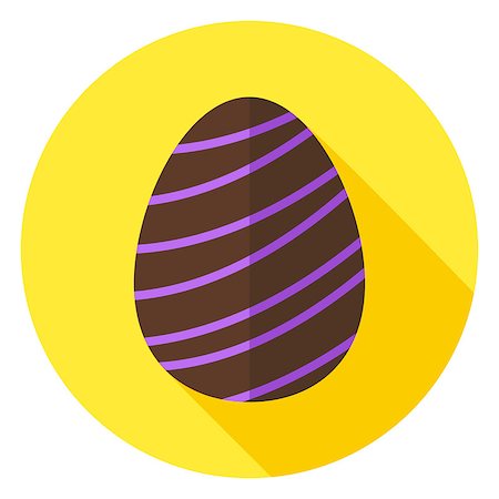 simsearch:400-08414575,k - Easter Egg with Line Decor Circle Icon. Flat Design Vector Illustration with Long Shadow. Spring Christian Holiday Symbol. Stock Photo - Budget Royalty-Free & Subscription, Code: 400-08414573