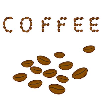 simsearch:400-05371796,k - Coffee beans and the word Coffee vector Stock Photo - Budget Royalty-Free & Subscription, Code: 400-08414785