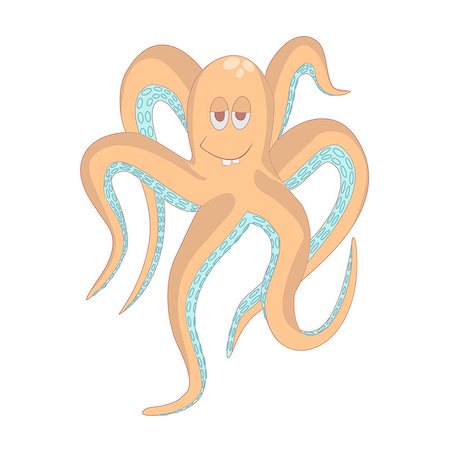 Very Funny octopus. Marine and underwater themes. Stock Photo - Budget Royalty-Free & Subscription, Code: 400-08414828
