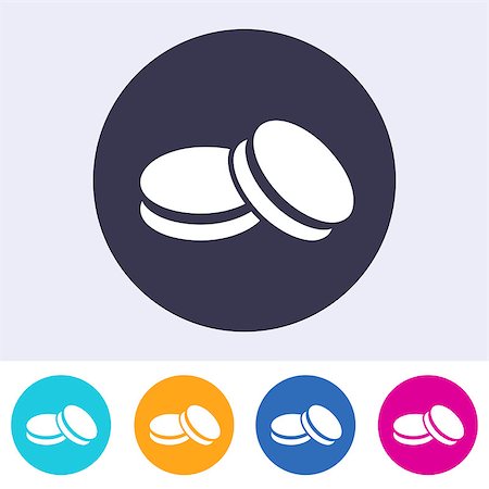 simsearch:400-08401650,k - Single vector macarons icon on round colorful buttons Foto de stock - Royalty-Free Super Valor e Assinatura, Número: 400-08414967