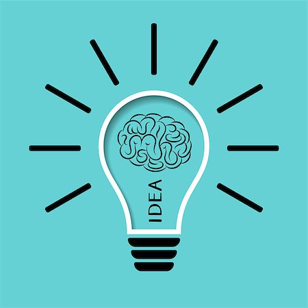 simsearch:400-07578321,k - Light bulb with brain vector icon idea concept Stock Photo - Budget Royalty-Free & Subscription, Code: 400-08414961