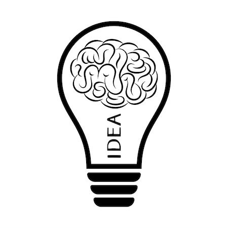 simsearch:400-07578321,k - Light bulb with brain vector illustration idea concept Stock Photo - Budget Royalty-Free & Subscription, Code: 400-08414962