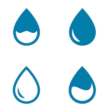 simsearch:400-08413557,k - set of blue four water drops silhouette Stockbilder - Microstock & Abonnement, Bildnummer: 400-08415066