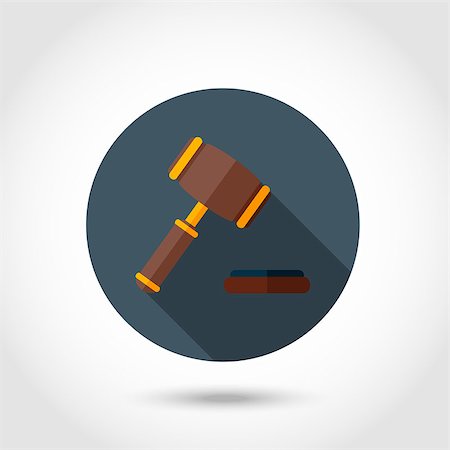 Vector jurge gavel,hammer of judge or auctioneer modern icon,sign,symbol,pictogram in flat style with long shadow isolated on a circle.Concept for web banners and printed materials Stock Photo - Budget Royalty-Free & Subscription, Code: 400-08415181