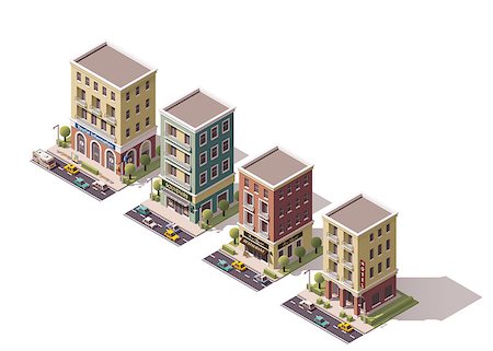 simsearch:400-08301241,k - Set of the isometric town buildings Stock Photo - Budget Royalty-Free & Subscription, Code: 400-08415354