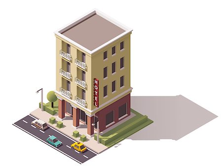 simsearch:400-08301241,k - Isometric icon representing small hotel building Stock Photo - Budget Royalty-Free & Subscription, Code: 400-08415357